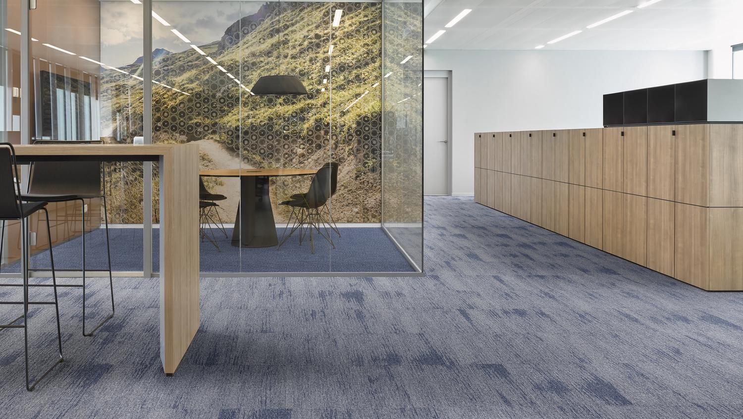 Desso Essence Stripes Carpets Used In An Office Hallway