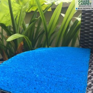 EXPOflor Grass Carpet, Artificial Turf, Indoor, Outdoor Rug - Blue Faithful 748 | 1m2